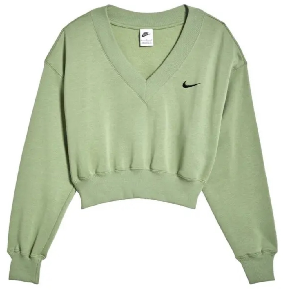 Nike Phoenix Fleece V Neck Cropped Sweatshirt